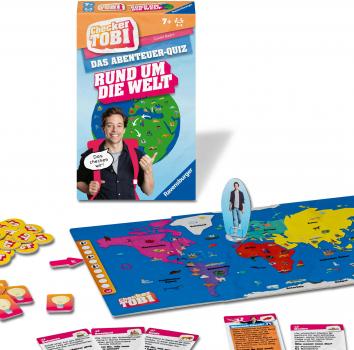 Ravensburger Mitbringspiel Quizspiel Checker Tobi Rund um die Welt 23492