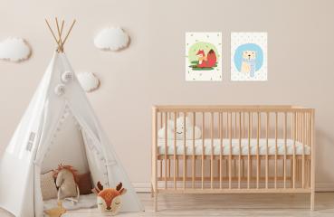 Ravensburger Malen nach Zahlen Classic Serie D Hello Baby Set Little Fox & Cute Polar Bear 23655