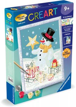 Ravensburger Malen nach Zahlen CREART Trend Serie D Romantic Bezaubernder Schneemann 23956