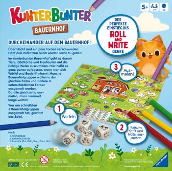 Ravensburger Kinderspiel Würfelspiel Kunterbunter Bauernhof 24761