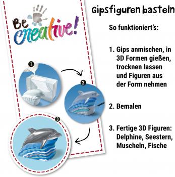 Ravensburger Gipsfiguren Be Creative Midi Bastelset DIY Gipsfiguren gießen Delfine 25535