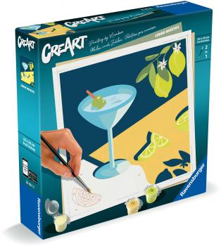 Ravensburger Malen nach Zahlen CREART Trend Serie Quadratisch Adults Trend Mocktail Zitrone 25561