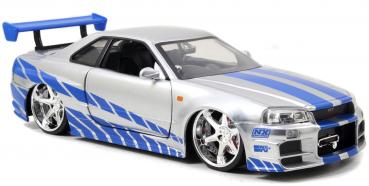 Jada Modellauto Hollywood Rides Fast & Furious 2002 Nissan Skyline 1:24 253203044