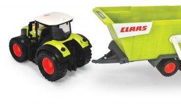 Dickie Spielfahrzeug Bauernhof Tranktor mit Anhänger Go Real / Farm CLAAS Farm 203739004