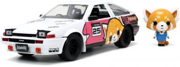 Jada Modellauto Hollywood Rides Aggretsuko 1986 Toyota Trueno AE86 mit Figur 1:24 253255056