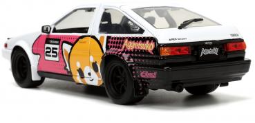 Jada Modellauto Hollywood Rides Aggretsuko 1986 Toyota Trueno AE86 mit Figur 1:24 253255056