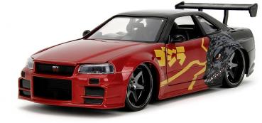 Jada Modellauto Hollywood Rides Godzilla Nissan Skyline GTR 1:24 253253024