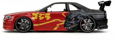 Jada Modellauto Hollywood Rides Godzilla Nissan Skyline GTR 1:24 253253024