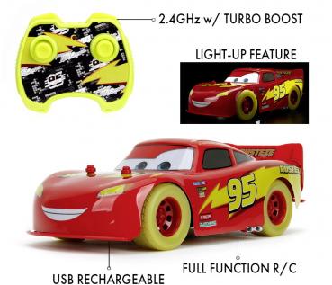 Jada ferngesteuertes Fahrzeug Auto RC Disney Cars Glow Racers Lightning McQueen 1:14 253086000