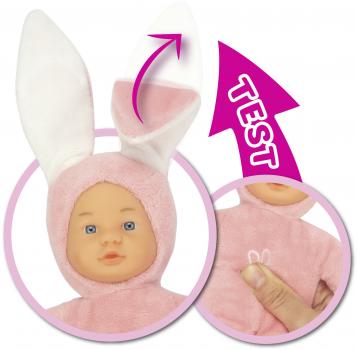 Simba Puppe Babypuppe Laura Funny Bunny im Hasenoutfit aufstellbare Ohren 105010514