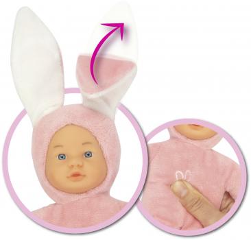 Simba Puppe Babypuppe Laura Funny Bunny im Hasenoutfit aufstellbare Ohren 105010514