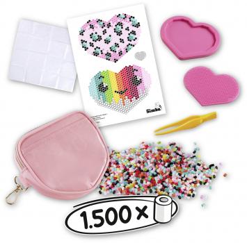 Simba Spielzeug Kreativ Perlen ART & FUN 1500 Bügelperlen Beadbag Heart Herz 106374695