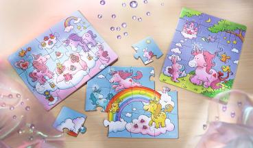 12, 15, 18 Teile HABA Kinder Puzzle Einhorn Glitzerglück 1300299001