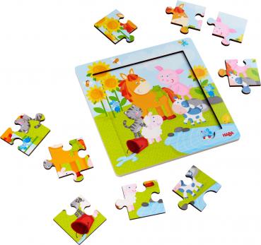 9 Teile HABA Kinder Rahmen Holzrahmen Puzzle Tierfreunde 1303767001