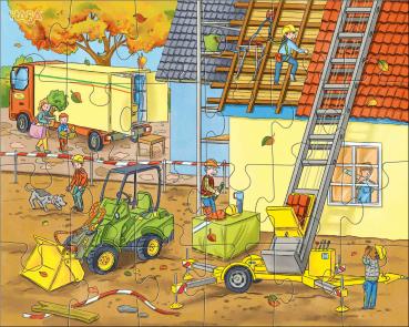 3 x 24 Teile HABA Kinder Puzzle Auf der Baustelle 1305469001