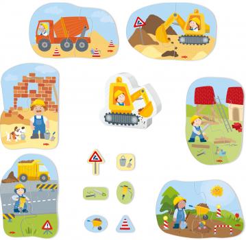 2, 3, 4 Teile HABA Kinder Puzzle 6 erste Puzzles Baustelle 1307184001