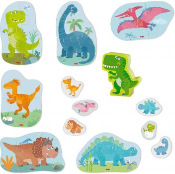 2, 3, 4 Teile HABA Kinder Puzzle 6 erste Puzzles Dinos 1307186001