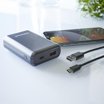 Intenso Powerbank mobile Ladestation A10000 QuickCharge 10000 mAh 1x USB Typ A und C OUT schwarz