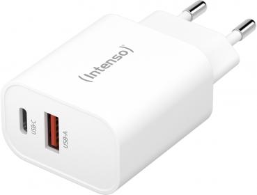 Intenso Ladegerät Power Adapter 30 Watt W30AC 1x USB-A + 1x USB-C für 2 Geräte weiß