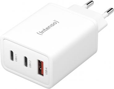 Intenso Ladegerät Power Adapter 65 Watt W65ACC GaN 1x USB-A + 2x USB-C für 3 Geräte weiß