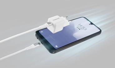 Intenso USB C Kabel + Ladegerät Power Adapter 30 Watt W30C GaN 1x USB-C für 1 Gerät weiß