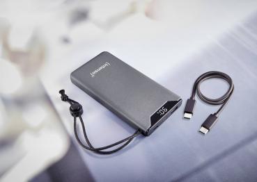 Intenso Powerbank F10000 PD Qualcomm Quick Charge 3.0 10000 mAh 1x USB Typ A und C OUT grau