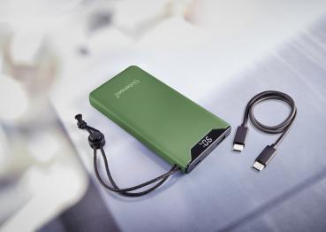 Intenso Powerbank F10000 PD Qualcomm Quick Charge 3.0 10000 mAh 1x USB Typ A und C OUT grün