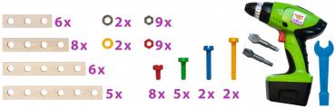 Eichhorn Constructor Werkzeugbox mit Kompakt-Schrauber, Bits, Erweiterungsteile, 70 Teile 100039079