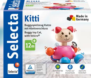 Selecta Babywelt Holz Kitti mit Klettverschluss Katze Buggyspielzeug 61065