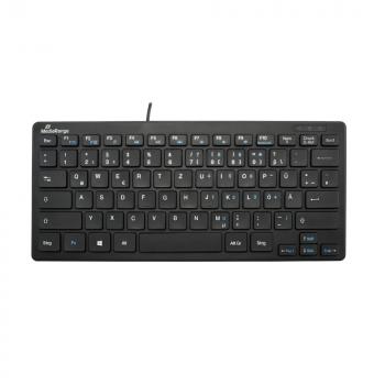 Mediarange Tastatur Compact ultraflach mit Kabel Keyboard QWERTZ schwarz MROS112