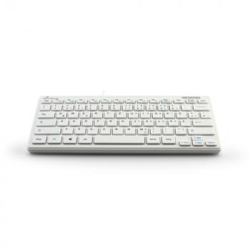 Mediarange Tastatur Compact ultraflach mit Kabel Keyboard QWERTZ weiß MROS113