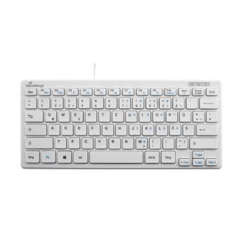 Mediarange Tastatur Compact ultraflach mit Kabel Keyboard QWERTZ weiß MROS113