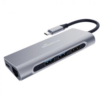 Mediarange USB TYP C Hub Multiport 2x USB, HDMI, Netzwerkkabel, SD, TF, TYP C Ladeslot