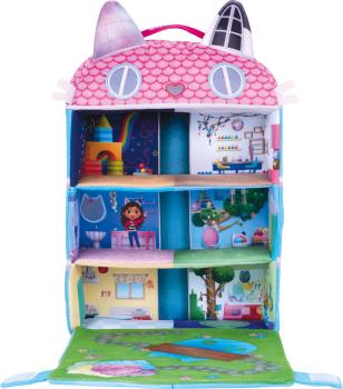 Schmidt Spiele Plüsch Gabby's Dollhouse Puppenhaus mit 3 Figuren und Lift 41 cm 42804