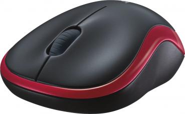 Logitech Maus M185 optisch Wireless kabellos 3 Tasten 1000 dpi rot 910-002240