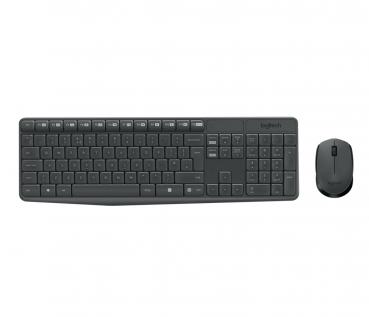 Logitech Set Maus und Tastatur MK235 Wireless kabellos anthrazit 920-007905