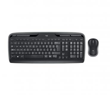 Logitech Set Maus und Tastatur MK330 Wireless kabellos Multimedia Tasten schwarz 920-008533