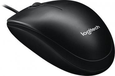 Logitech Maus M100 optisch mit Kabel 3 Tasten 1000 dpi schwarz 910-006652