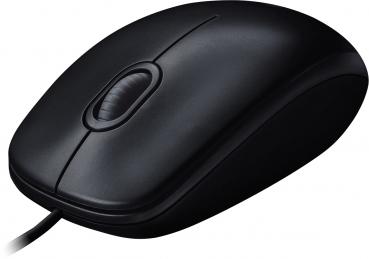 Logitech Maus M100 optisch mit Kabel 3 Tasten 1000 dpi schwarz 910-006652