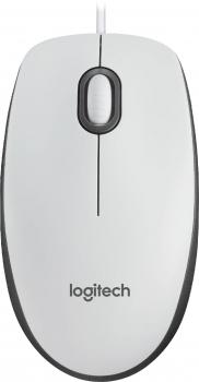 Logitech Maus M100 optisch mit Kabel 3 Tasten 1000 dpi weiß 910-006764