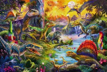 60 Teile Schmidt Spiele Kinder Puzzle Dinosaurier mit Figuren 56372