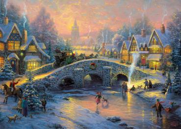 1000 Teile Schmidt Spiele Puzzle Thomas Kinkade Winterliches Dorf 58450