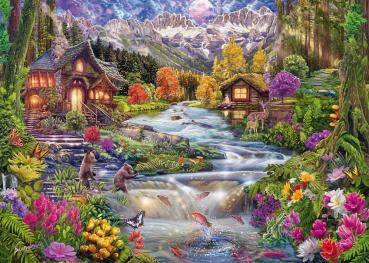 2000 Teile Schmidt Spiele Puzzle Flussidyll in den Bergen 58868