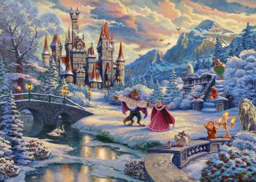 1000 Teile Schmidt Spiele Puzzle Thomas Kinkade Disney Die Schöne und das Biest Winterabend 59671