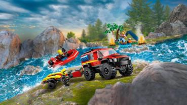 LEGO® City Fire Feuerwehrgeländewagen mit Rettungsboot 301 Teile 60412