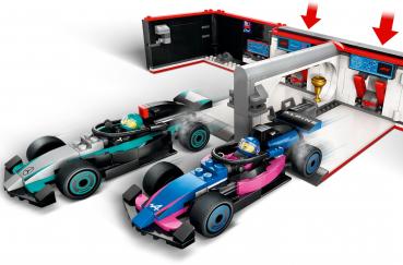 LEGO® City Formular 1 F1® Garage mit Mercedes-AMG & Alpine Rennautos 678 Teile 60444