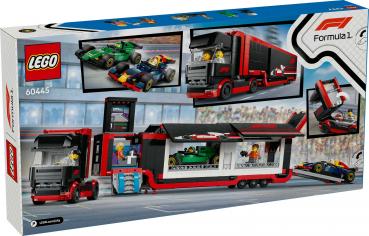 LEGO® City Formular 1 F1® Transporter mit RB20 & AMR24 F1® Rennautos 1086 Teile 60445