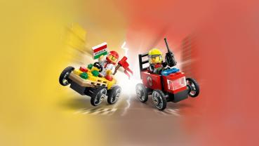 LEGO® City Fahrzeuge Pizzalieferwagen vs. Löschauto 70 Teile 60458