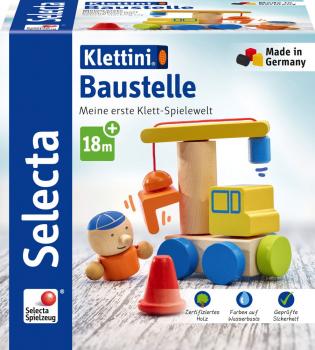Selecta Kleinkindwelt Klettini® Holz Baustelle Klett-Stapelspielzeug 8 Teile 62075