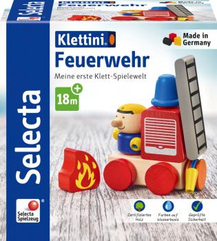 Selecta Kleinkindwelt Klettini® Holz Feuerwehr Klett-Stapelspielzeug 7 Teile 62077